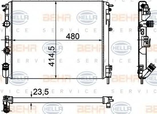 HELLA 8MK376755341 Радіатор, охолодження двигуна