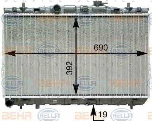 HELLA 8MK376762111 Радіатор, охолодження двигуна