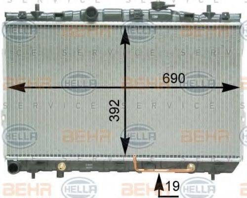 HELLA 8MK376762121 Радіатор, охолодження двигуна