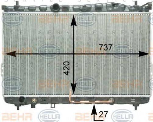 HELLA 8MK376762321 Радіатор, охолодження двигуна