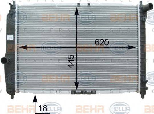 HELLA 8MK376762661 Радіатор, охолодження двигуна