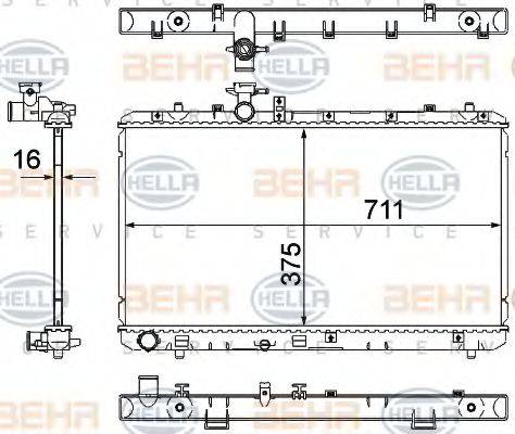 HELLA 8MK376762741 Радіатор, охолодження двигуна