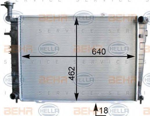 HELLA 8MK376763211 Радіатор, охолодження двигуна