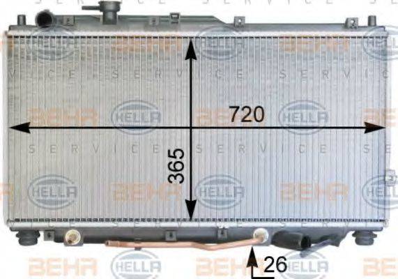 HELLA 8MK376763521 Радіатор, охолодження двигуна