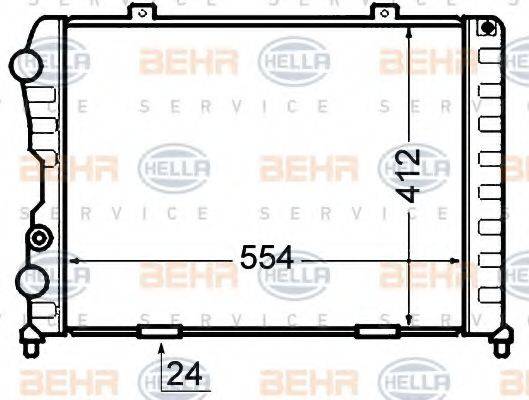 HELLA 8MK376766001 Радіатор, охолодження двигуна