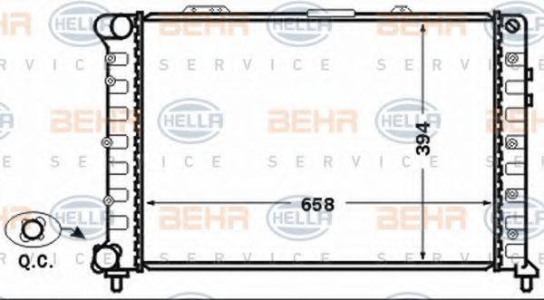 HELLA 8MK376766061 Радіатор, охолодження двигуна