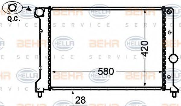 HELLA 8MK376766111 Радіатор, охолодження двигуна