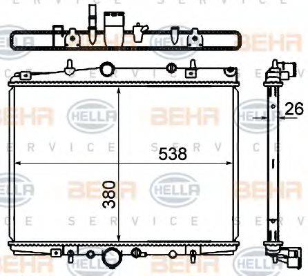 HELLA 8MK376767061 Радіатор, охолодження двигуна