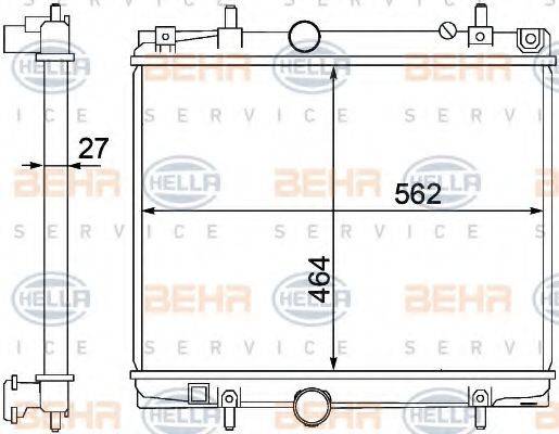 HELLA 8MK376767141 Радіатор, охолодження двигуна