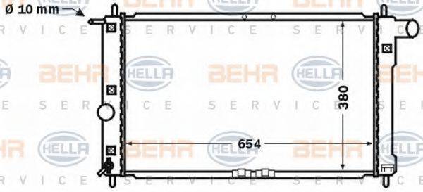 HELLA 8MK376767191 Радіатор, охолодження двигуна