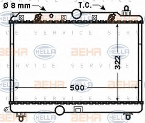 HELLA 8MK376768271 Радіатор, охолодження двигуна