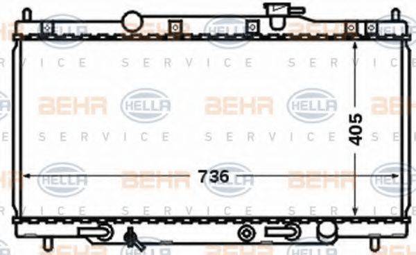 HELLA 8MK376768321 Радіатор, охолодження двигуна