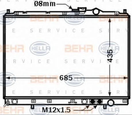 HELLA 8MK376769221 Радіатор, охолодження двигуна