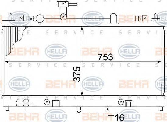 HELLA 8MK376769681 Радіатор, охолодження двигуна