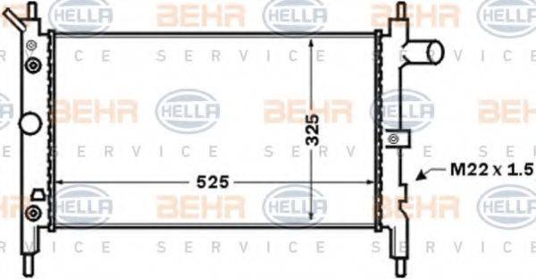 HELLA 8MK376771051 Радіатор, охолодження двигуна