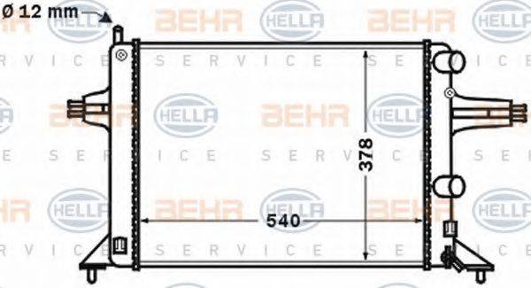 HELLA 8MK376771121 Радіатор, охолодження двигуна