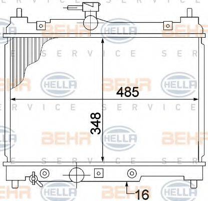 HELLA 8MK376773461 Радіатор, охолодження двигуна