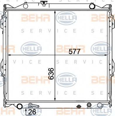 HELLA 8MK376773651 Радіатор, охолодження двигуна