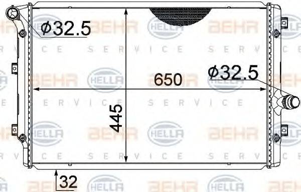 HELLA 8MK376774044 Радіатор, охолодження двигуна