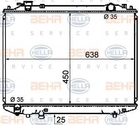 HELLA 8MK376787101 Радіатор, охолодження двигуна