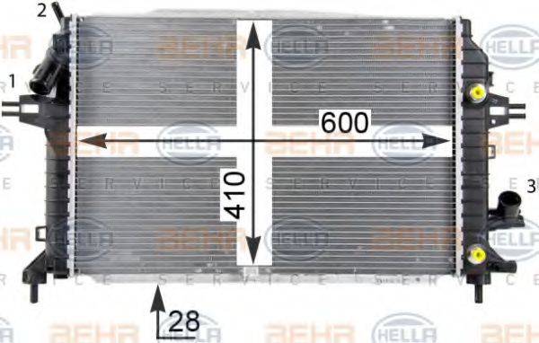 HELLA 8MK376790034 Радіатор, охолодження двигуна