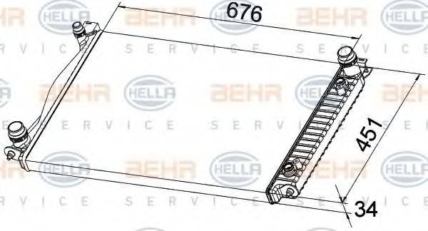 HELLA 8MK376790141 Радіатор, охолодження двигуна