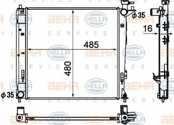 HELLA 8MK376790461 Радіатор, охолодження двигуна