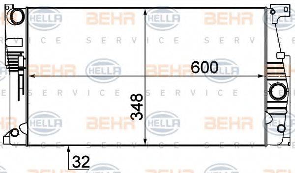 HELLA 8MK376791791 Радіатор, охолодження двигуна