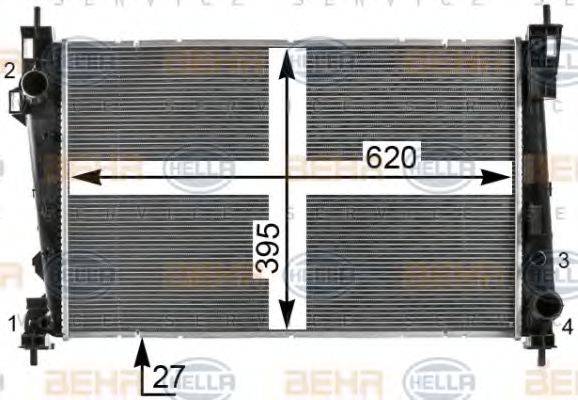 HELLA 8MK376900021 Радіатор, охолодження двигуна