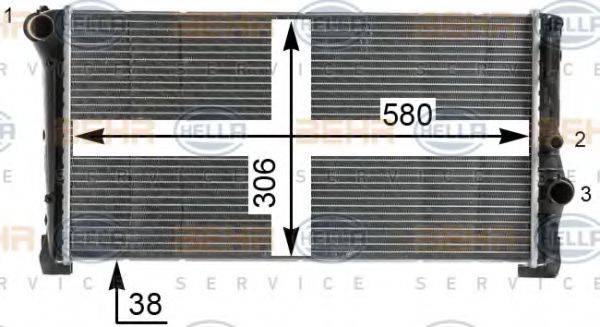 HELLA 8MK376900264 Радіатор, охолодження двигуна