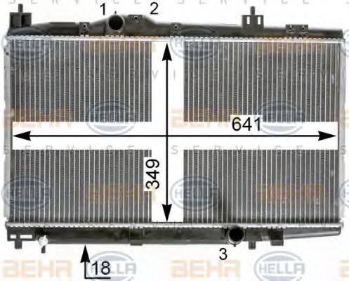 HELLA 8MK376900341 Радіатор, охолодження двигуна