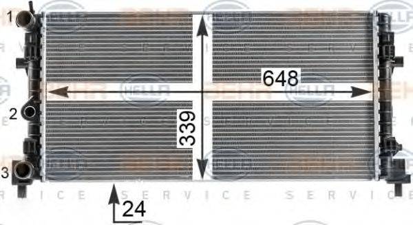 HELLA 8MK376902011 Радіатор, охолодження двигуна