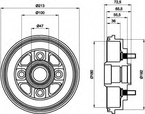 HELLA 8DT355300281 Гальмівний барабан