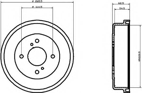 HELLA 8DT355300341 Гальмівний барабан