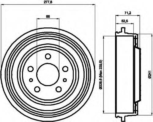 HELLA 8DT355300741 Гальмівний барабан