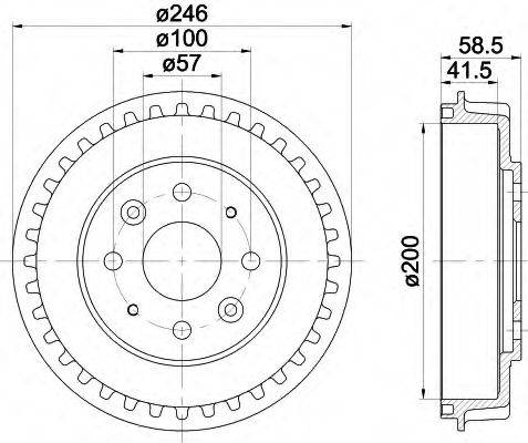 HELLA 8DT355300781 Гальмівний барабан