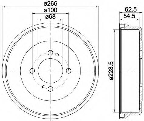 HELLA 8DT355300821 Гальмівний барабан