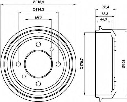 HELLA 8DT355300861 Гальмівний барабан