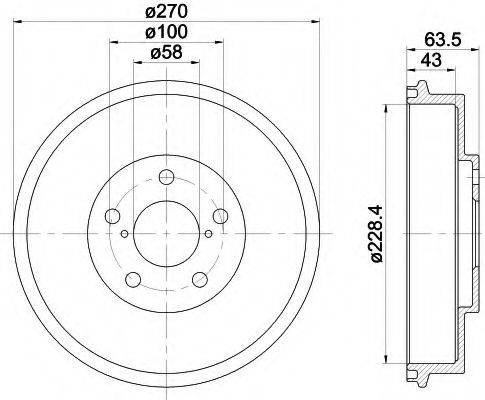 HELLA 8DT355300911 Гальмівний барабан