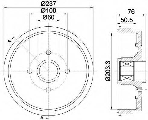 HELLA 8DT355300971 Гальмівний барабан