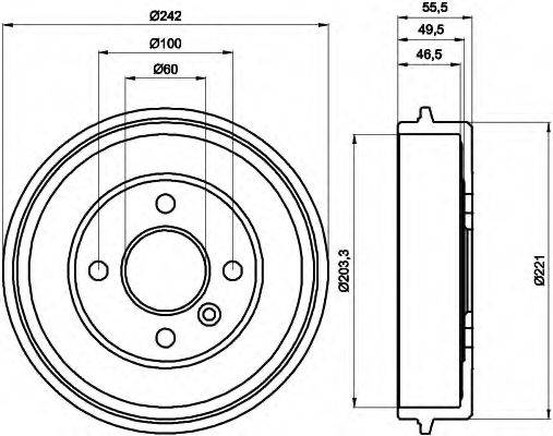 HELLA 8DT355301341 Гальмівний барабан