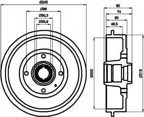 HELLA 8DT355301411 Гальмівний барабан