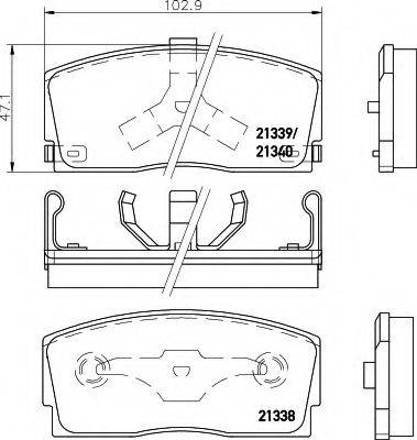 HELLA 8DB355005721 Комплект гальмівних колодок, дискове гальмо