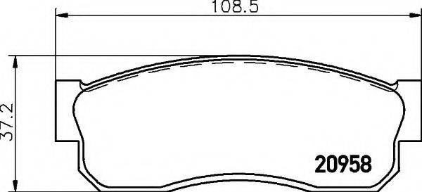 HELLA 8DB355006081 Комплект гальмівних колодок, дискове гальмо