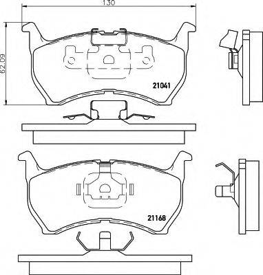 HELLA 8DB355006101 Комплект гальмівних колодок, дискове гальмо