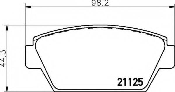 HELLA 8DB355006231 Комплект гальмівних колодок, дискове гальмо