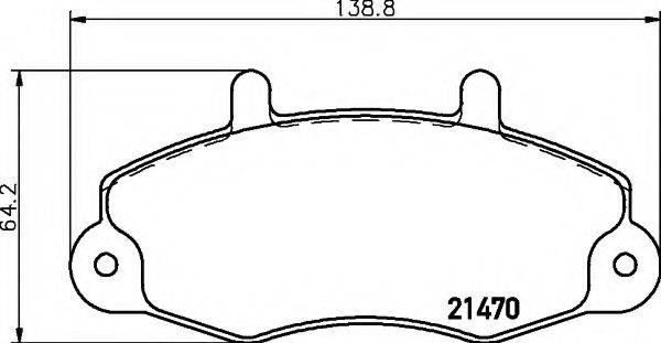 HELLA 8DB355019371 Комплект гальмівних колодок, дискове гальмо