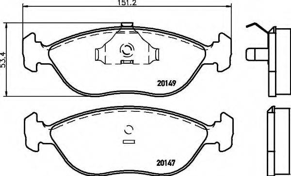 HELLA 8DB355007781 Комплект гальмівних колодок, дискове гальмо