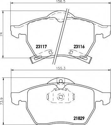 HELLA 8DB355008041 Комплект гальмівних колодок, дискове гальмо