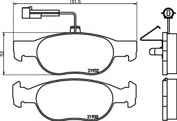 HELLA 8DB355008061 Комплект гальмівних колодок, дискове гальмо